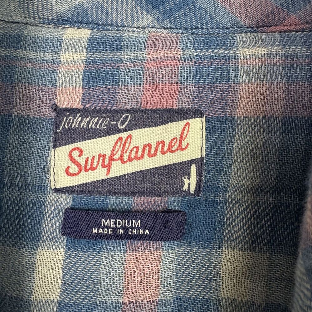 Johnnie-O Surflannel Shirt Mens Size M Plaid Flannel Long Sleeve Casual - Picture 3 of 8